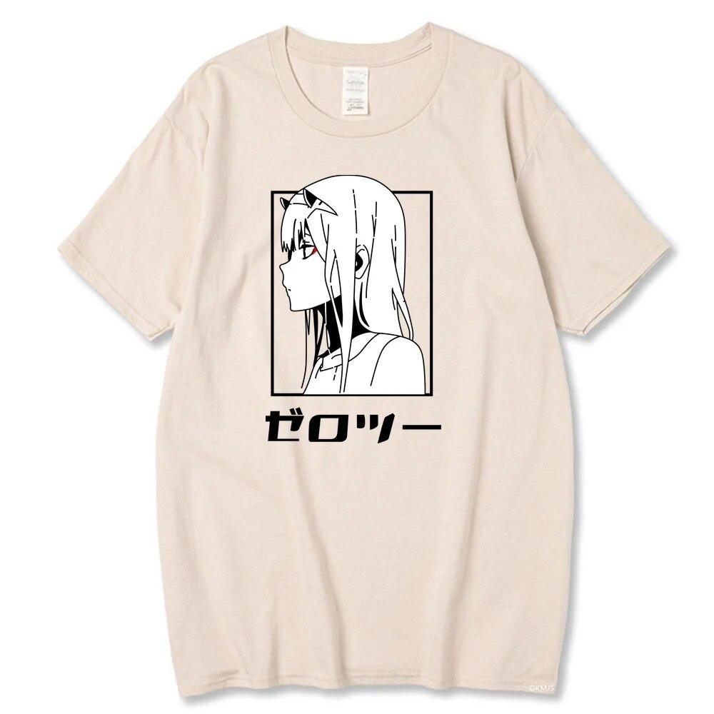 Tricou cu anime japonez Darling In The Franxx unisex Kawaii Cartoon Zero Two Tricou Harajuku Unisex Topuri Unisexga Tricou grafic Bărbați Unisex