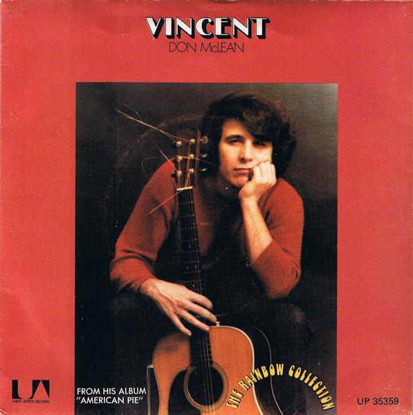 

7inch Record DON MCLEAN - Vincent UP35359 United Artists 1972 UK Rock Used