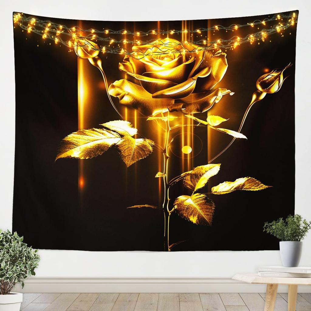 Romantic Dark Red Rose Tapestry,Moody Floral Wall Art with Vivid Red Roses & Dark Leaves,for Bedroom,Aesthetic & Cozy Home Decor