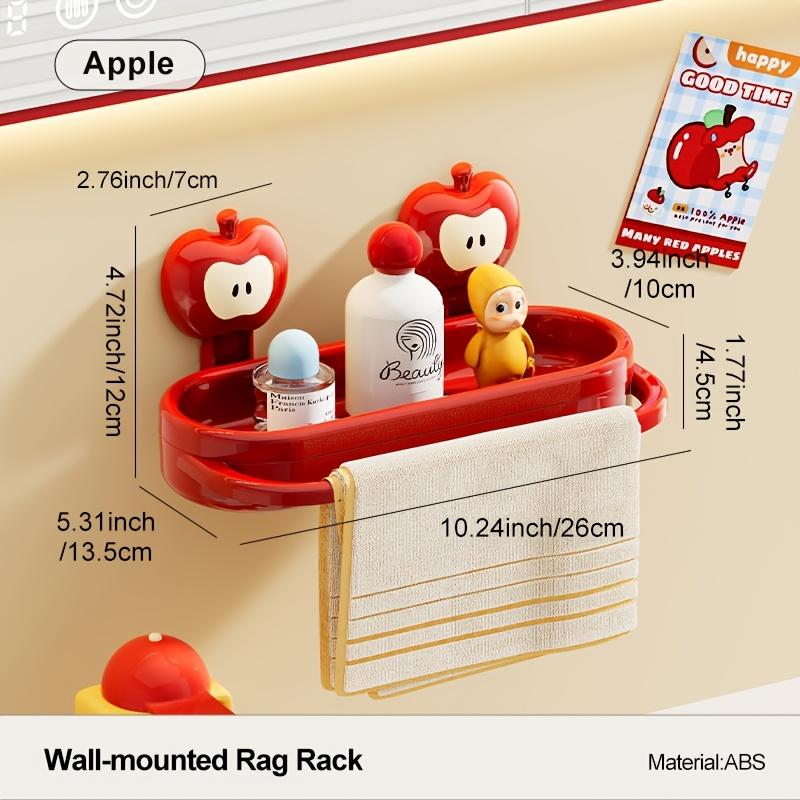 

UFORU Cartoon Apple Hair Dryer Stand-Bathroom wall-mounted organizer without drilling Strong adhesive hair dryer storage rack червоний