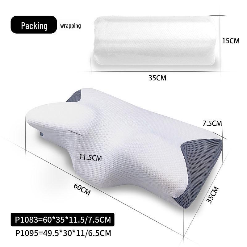 

Подушка из пены с эффектом памяти «Бабочка»: Медленный отскок, поддержка шейного отдела позвоночника без давления для взрослых и для использования в отеле 49.5x30x11/6.5 CM