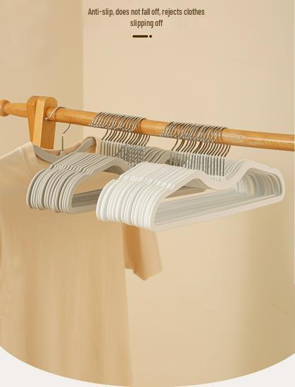 Short-neck Non-slip Clothes Hanger: Skin-feel Film, No Marks, Prevents Shoulder Bumps, Ideal for Home Storage and Organization.