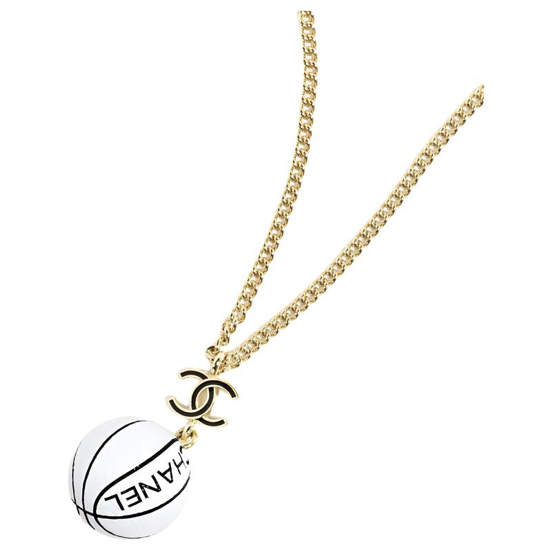 

CHANEL solid color design metal resin necklace women s gold золотий