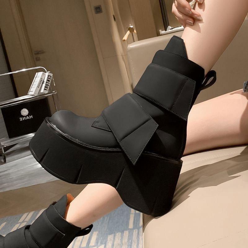 Waterproof Table Small Muffin Thick-soled Martin Boots Spring New European and American Spice Girls High-heeled Short Boots Women