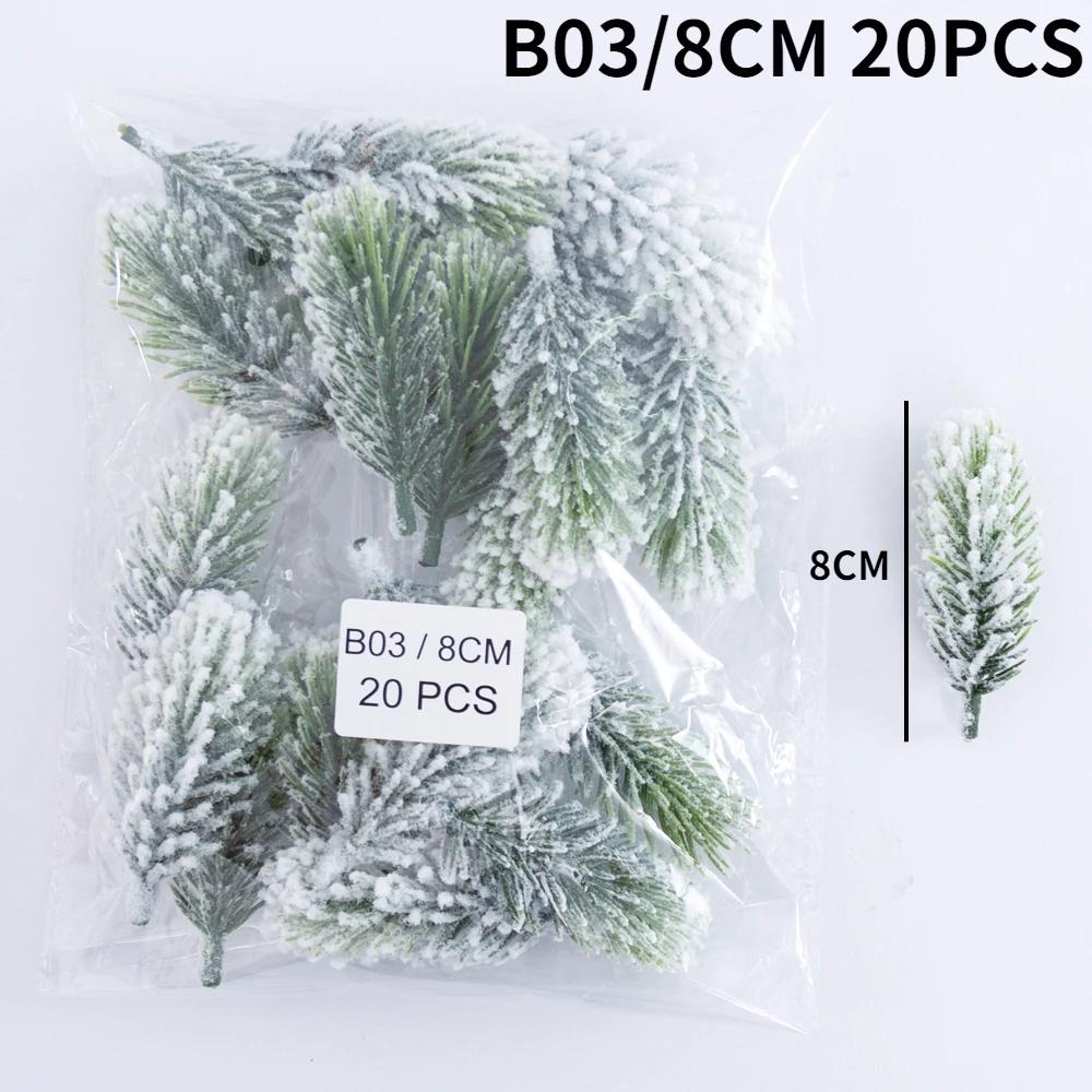 10/20Pcs Mini Artificial Pine Branches DIY Artificial Fir Branch Decoration Gift Candy New Year Christmas Decoration 2025
