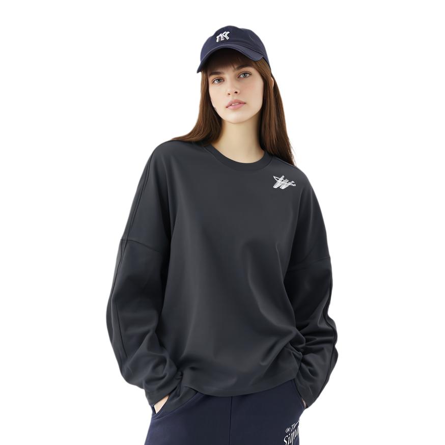 WE11DONE SS23 Sweatshirts Unisex Dark Gray Crew Neck Moderate Regular WD-TS1-23-756-U-CH