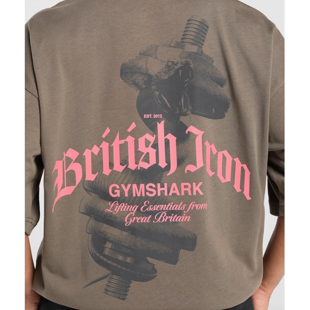 Gymshark BriTish Iron HeavyweighT T shirT  Camo Brown Null B2b1p Nby9