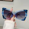 New Women Stylish Oversize Gradient Decor Goggles Butterfly Shaped Sunglasses Trendy Design Vacation Casual Sunglasses