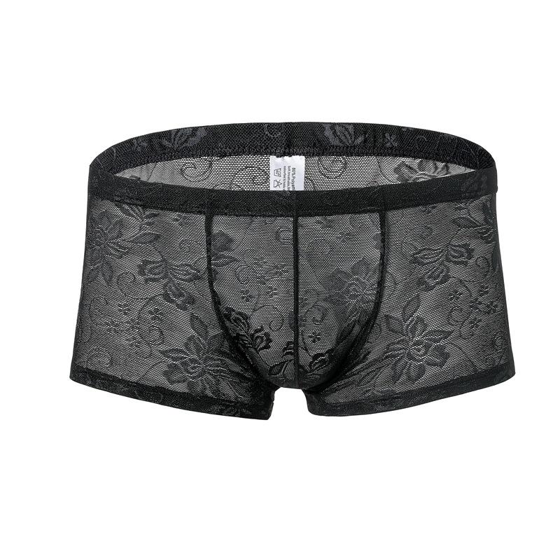 Men's Sexy Lace Boxer Briefs - High-End, Comfortable, Breathable, Large Pouch, Summer Trendy C504.