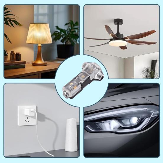 10/20/30/40/50Pcs T Tap Wire Splice Connectors 3 Way 1 Pin Solderless Low Voltage Cable Connectors No Stripping 18-22 AWG Wires Quick Connector