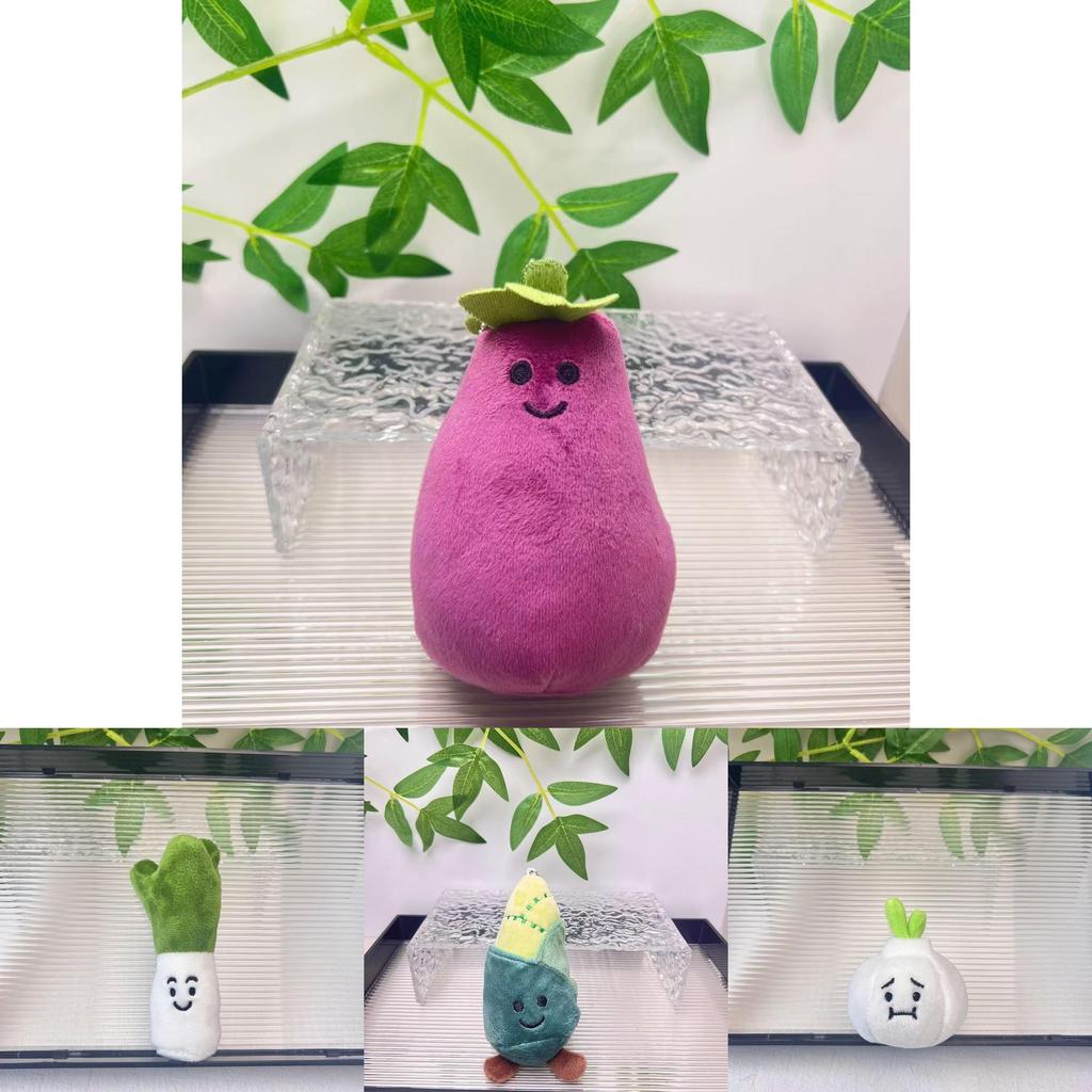Charming Plush Vegetable Hang-on Keychains Featuring Lovable Garlic Onion Pepper And More