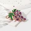 Yousheng Stunning Brooch Pin Shiny Rhinestones Inlaid Grape Shape Pin Collar Coat Badge Dresses Party Evening Attire