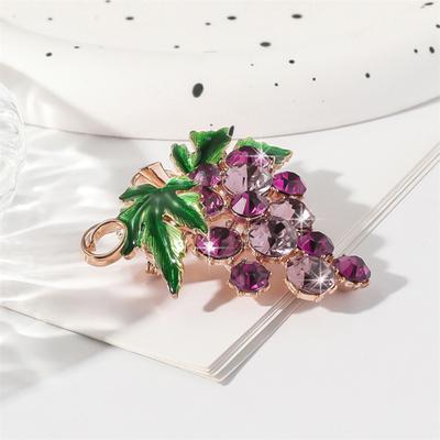 Yousheng Stunning Brooch Pin Shiny Rhinestones Inlaid Grape Shape Pin Collar Coat Badge Dresses Party Evening Attire