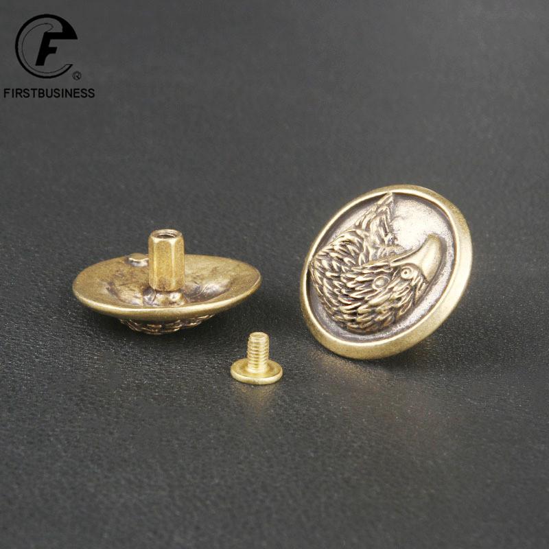 Brass Eagle Head Decorative Buckle Retro Fashion Wallet Rivet Button DIY Leather Bag Backpack Belt Screw Buckle Accessories Gift