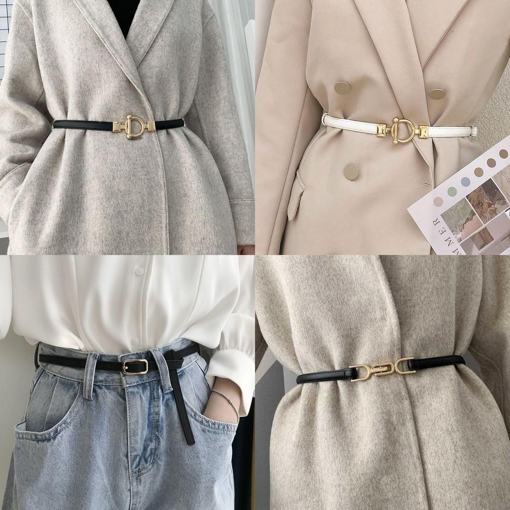 Elegant Womens Versatile Pu Belt Featuring Smooth Buckle Design For Chic Dress Pairings