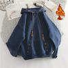 Women's Hoodie Drawstring Tassel Exquisite Embroidery Large Pocket Thick Pullover Artistic Fashionable Autumn Winter Top Jacket