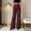 High Waist Slim Leg Trousers Versatile Fit Straight Pants Comfortable Breathable Fashionable Commuting Pants Vacation Travel