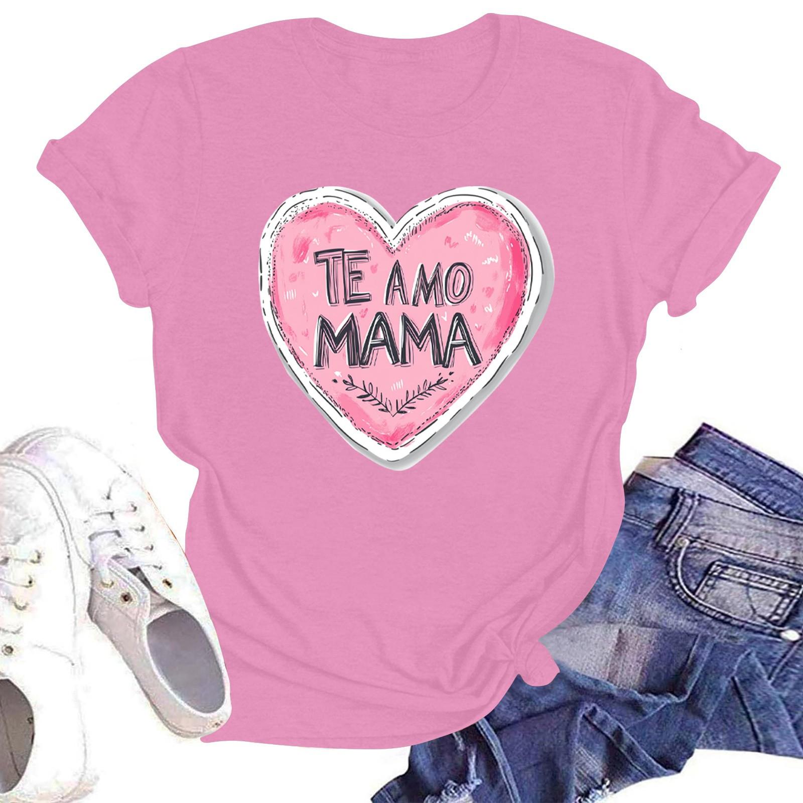 

Женская повседневная футболка с круглым вырезом и короткими рукавами с принтом L розовый