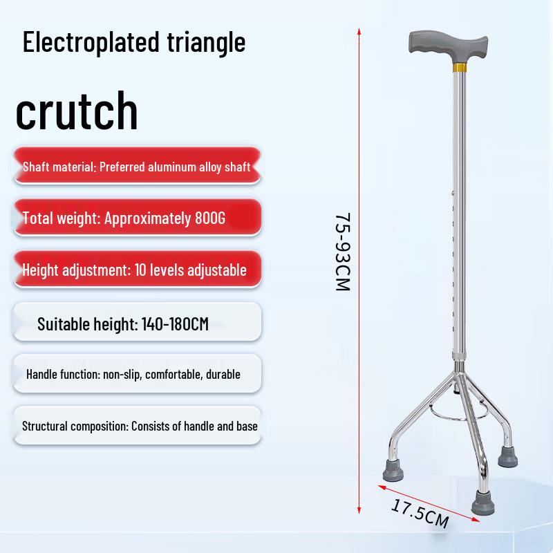 Multi-Functional Anti-Slip Quad Cane for Stability and Stair Assistance
