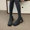 Mary Jane Mao Mao Buty Damskie Zimowe Okrycia Wierzchnie Nowe Francuskie Retro Wełniane Buty na Grubej Podstawie Damskie Z Podszewką z Polarowego Materiału Szpilki
