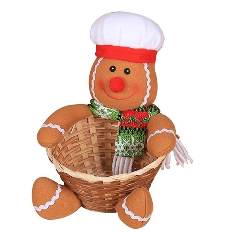 Weihnachtsdekoration Elch Schneemann Weihnachtsmann Obstkorb Weihnachtsbonbons Weidenkorb Kindergeschenk Haushalt Aufbewahrungskorb