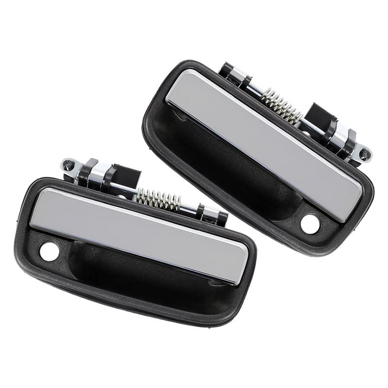 Car Front Left & Right Exterior Door Handle 69220-35020 69210-35020 Fit For Toyota Tacoma 1995-2004 Black Body With Silver Lever