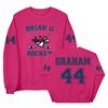 Crewneck Sweatshirt with Graphic Lettering and Sports Emblem Pullover for Casual Wear Comfortable Fit and Durable Fabric