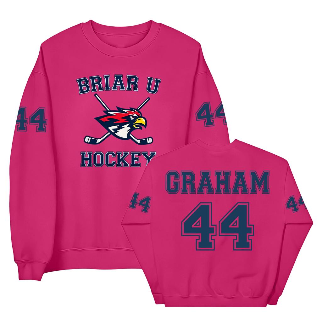 Crewneck Sweatshirt with Graphic Lettering and Sports Emblem Pullover for Casual Wear Comfortable Fit and Durable Fabric