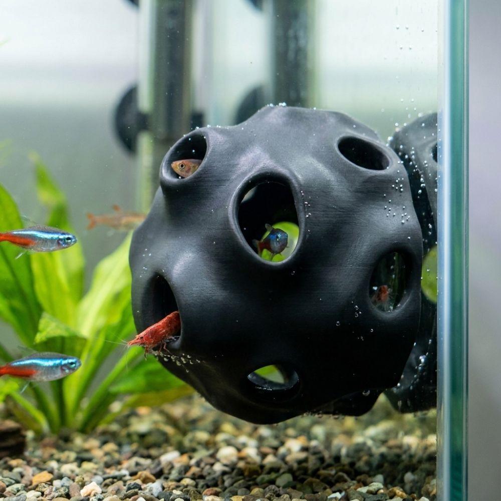 Plastic Fish Refuge Cave Porous Breeding Shelter Natural Look Aquarium Tunnel Hide Tank Decor