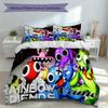3pcs Custom Name Rainbow Friends Bedding Set,Includes 1 Duvet Cover and 2 Pillowcases,All-season Bedroom Decor