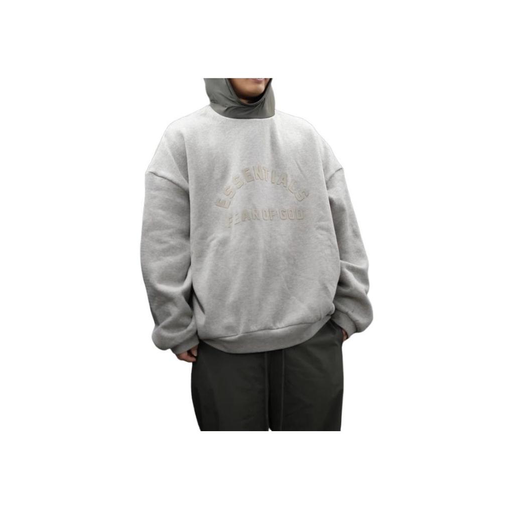 Fear of God Essentials Nylon Fleece Hoodie Dark Heather Oatmeal/Ink Men Tops Grey 202SP244313F