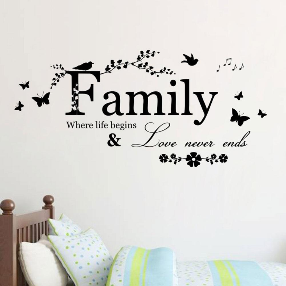 Family English Letter Wall Sticker DIY Home Decoration for Bedroom Study Living Room Background