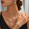 Bridal Three-Piece Jewelry Necklace Earrings Bracelet Women'S Suit Wedding Evening Dress Accessories