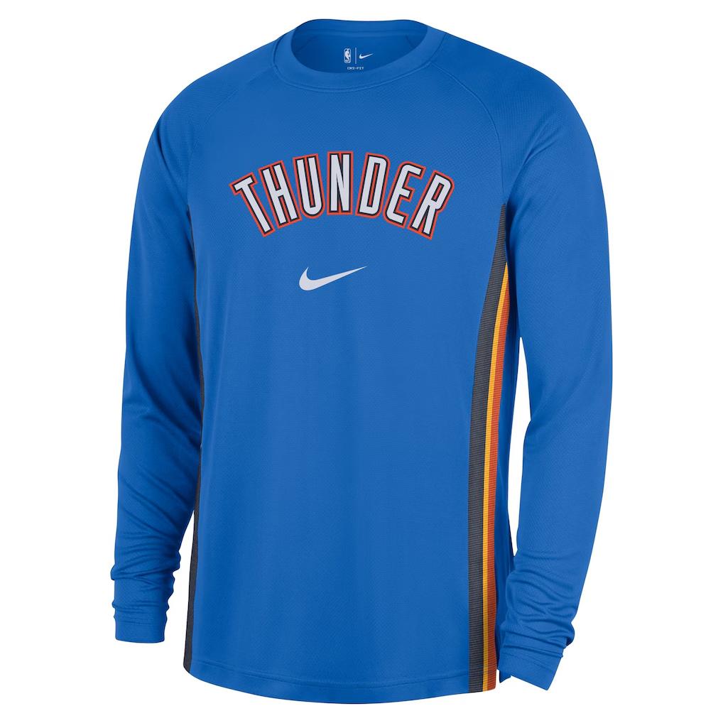 Nike Oklahoma Dri-FIT NBA Oklahoma City Thunder 2025/26 Season Crew Neck Pullover Long Sleeve Basketball Shirt Men tops HM7027-403 M