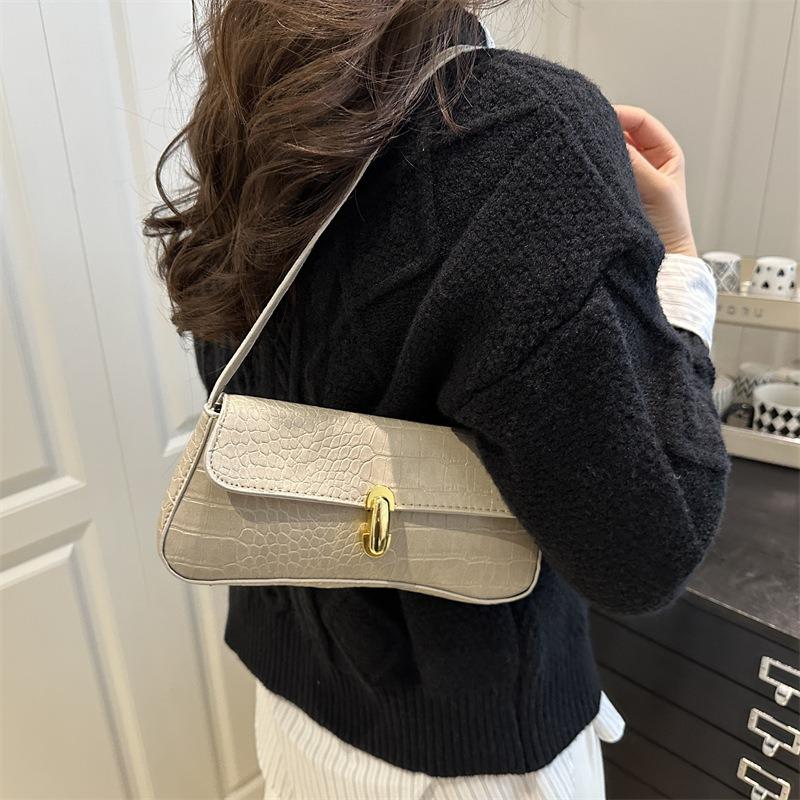 New Personalized Trendy Solid Color Fashionable Retro Underarm Portable Shoulder Bag Underarm Shoulder Women's Bag