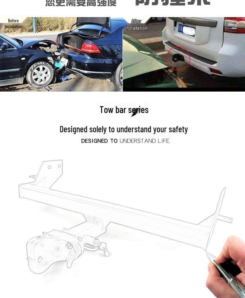 Ford Ranger JMC Dadiyu Huhu 3 Trailer Hitch Rear Tow Hook - Detachable for Towing