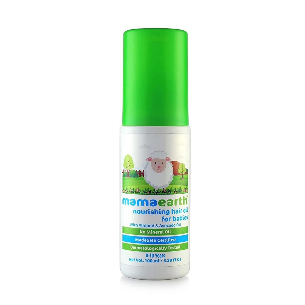 Mamaearth Nourishing Baby Hair Oil For Soft Hair Growth 100ml | Gentle Scalp Oil With Almond & Avocado For Babies
