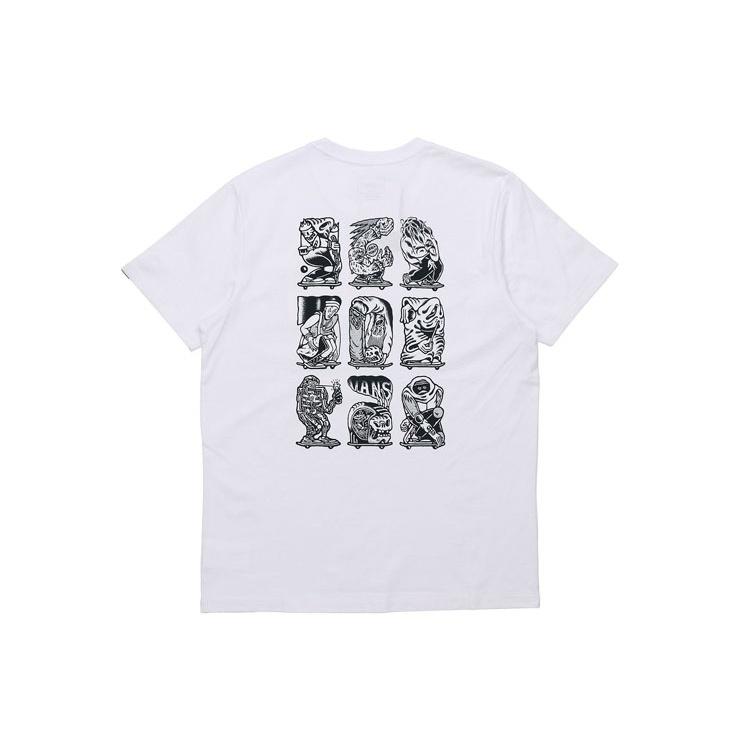 Men s Vans Asian Artist Crossover Series Pattern Printing Short Sleeve White VN0A4P5FWHT M