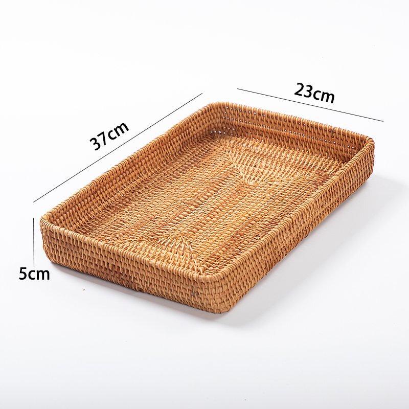 

Ruhan Handmade Square Rattan Storage Basket Tray
