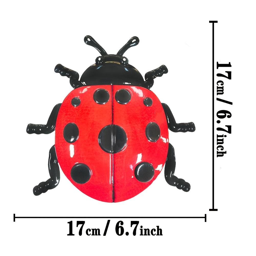 3Pcs Metal Ladybug Wall Decor, Cute Iron Art Ornaments for Home, Garden, Patio and Door Decoration