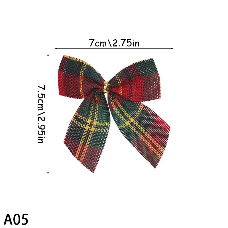 2pcs Buffalo Plaid Bows for Christmas Decorations Christmas Tree Ornaments New Year Noel Navidad Decor Birthday Gift DIY Bow