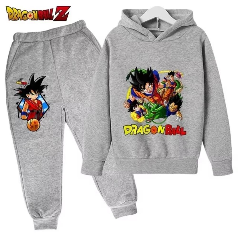 New Dragon Ball Hoodie Kids Spring Sportswear Boys and Girls Goku Sweatshirt Boys Clothes Girls Set Hoodie Pantsuit Children Y2K