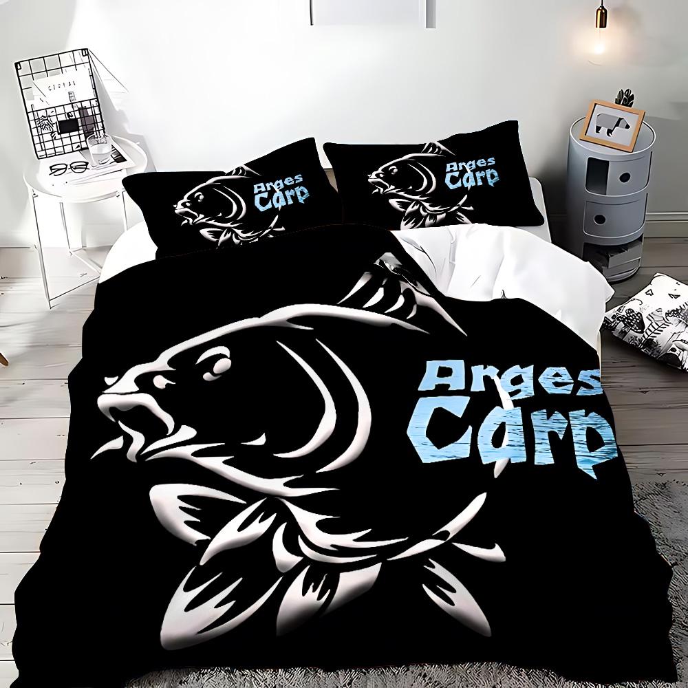 Nash Fishing Logo Bettbezug Kissenbezug Bettwäscheset Erwachsener Junge Mädchen Schlafzimmer Dekoration Kinder Geschenk Einzel Doppel Große Größe