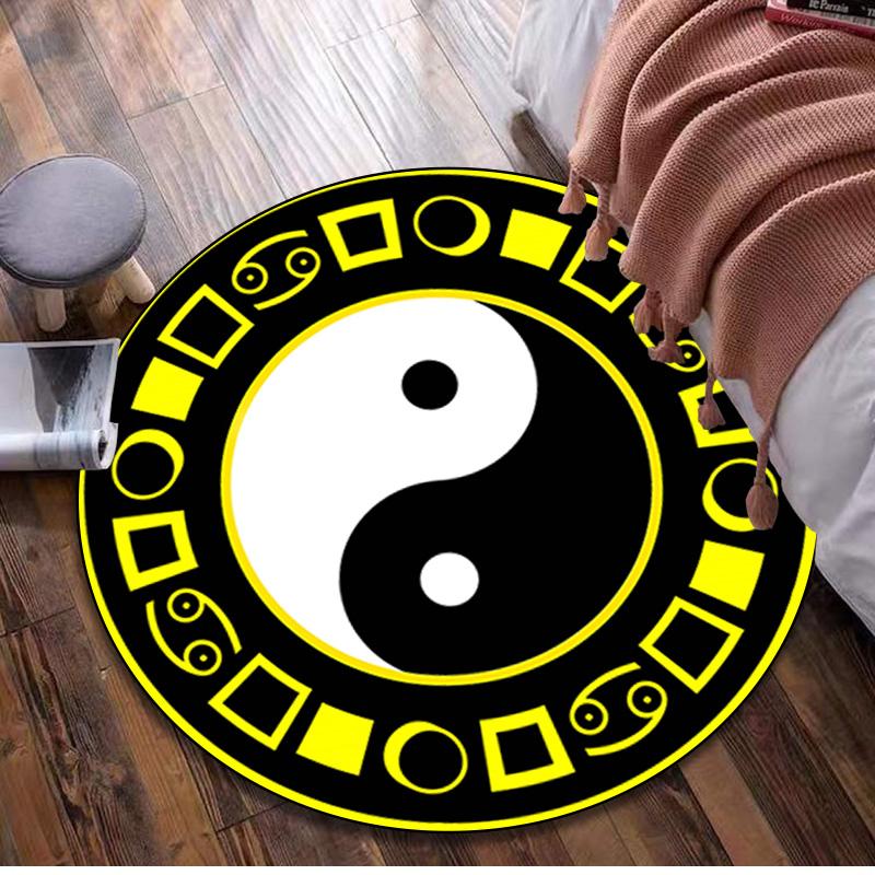 

Yin and Yang Symbol Circular Rug Office Decorative Carpet For Living Room Bedroom Door Mat Floor Carpet Computer Chair Area Rug Viking Theme Decor 80x80cm( 31x31in)