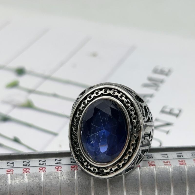 

Vintage Oval Sapphire Signet Ring Set for Men Antique Copper Gold Plated Gothic Statement Zircon for Daily Wear and Gifting 10