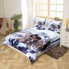 3D Wolf Duvet Cover Set King Size Animals Print Bedding Set Lightweight Wildlife Microfiber Polyester Zipper Snow Forest