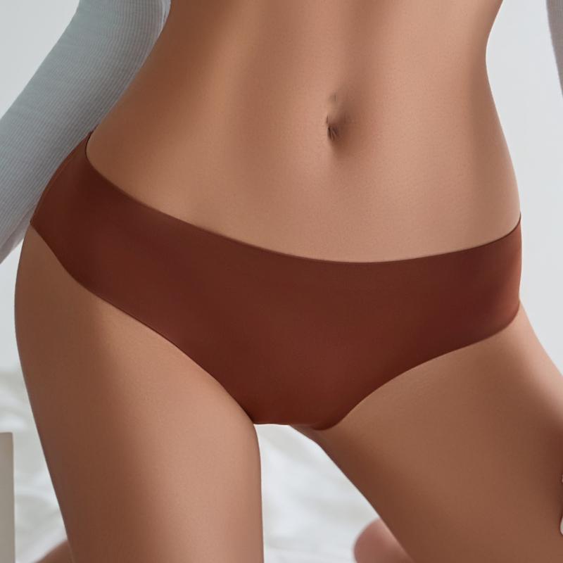 CINOON Women Sexy Ice Silk Panties Low-Rise No Trace Solid Underpant Comfort Breathable Female Intimates Briefs