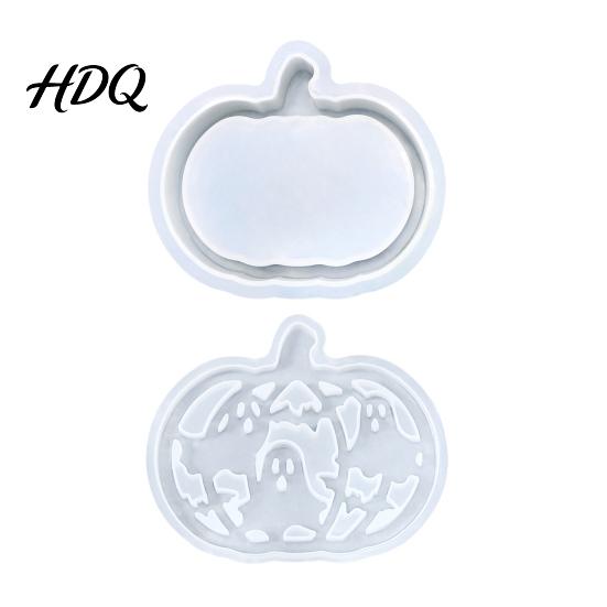 Food Grade Silicone Mold 1 Set Halloween Pumpkin Lampshade Mold DIY Hollow Crafts Box Gypsum Cement Epoxy Resin Casting for Molds