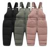 Warm Winter Baby Boys Overalls Down Pants Children Thick Pant Girls Boys Warm Trousers Kids Leggings Toddler Overalls Black Pink Green