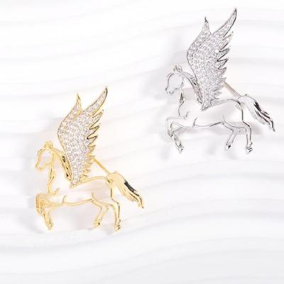 Flying Horse Brooch Pin Clothing Jewelry Beautiful Accessory Animal Pin Alloy Texture Present for Fashion Enthusiasts